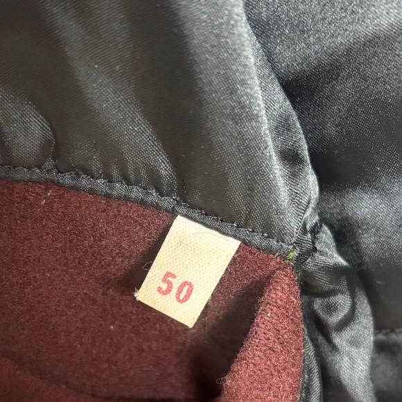 Vintage Style Wool Varsity Jacket New York Giants Patch Burgundy Snap Bomber - Picture 10 of 12